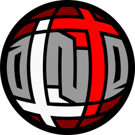 Personal logo; "OINITE" inscribed in a circle. "O, N, T, and E" are colored gray, the first "I" is colored white, and the second "I" is colored red. Both I's have serifs.